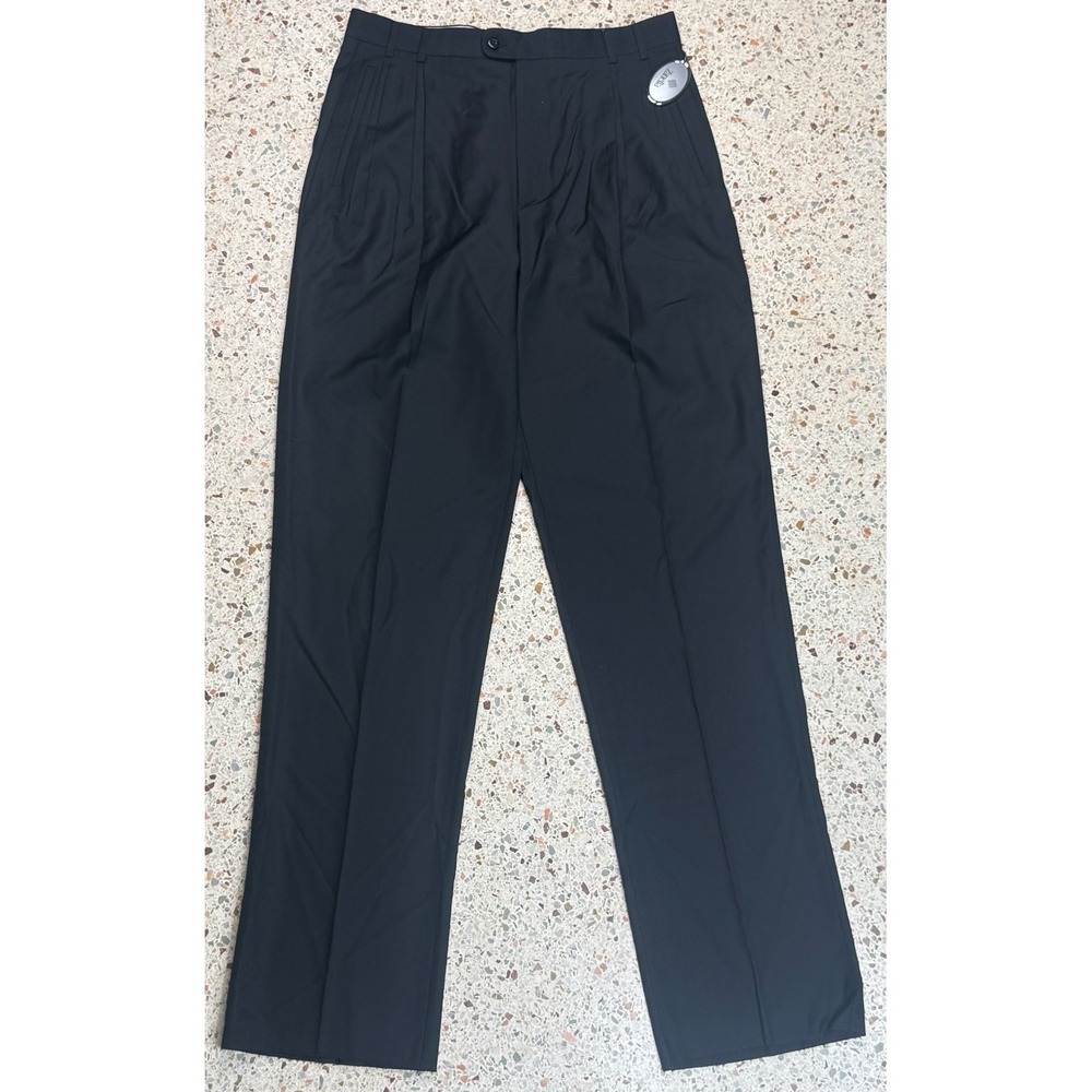 Zanella Jesse Men's 100% Wool Black Dress Pants Made In Italy Size 33